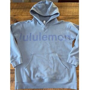 Lululemon Womens All‎ Yours Graphic Hoodie Light Blue Hooded Soft Pocket Size 12